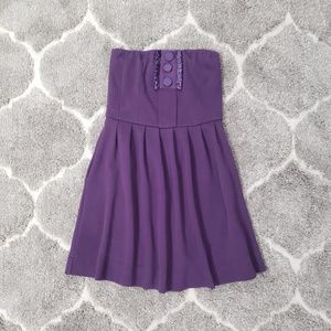 Hazel Purple Strapless Mini Tuxedo Dress